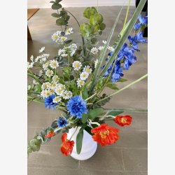 Kamille blomst Hvid H: 60 cm.