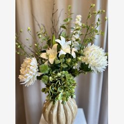 Lilje Blomst Hvid real touch H: 50 cm.