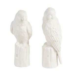 Papegje st 13 cm Hvid ubehandlet porceln
