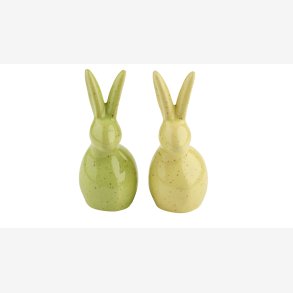 La Vida - Kanin Keramik H:12 cm Gul/Gr�n 2 Varianter