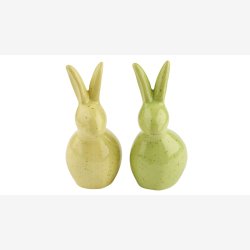 La Vida - Kanin Keramik H:14 cm Gul/Gr�n 2 Varianter