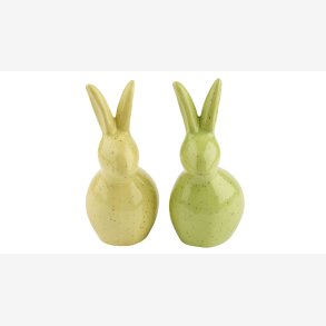 La Vida - Kanin Keramik H:14 cm Gul/Gr�n 2 Varianter