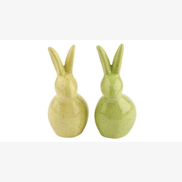La Vida - Kanin Keramik H:14 cm Gul/Gr�n 2 Varianter