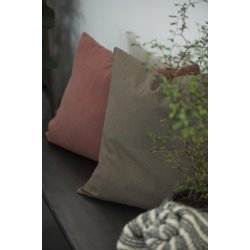 Ib Laursen pudebetrk olivengrnt m/smalle striber 50x50 cm.