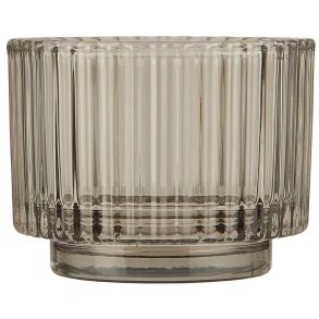 Ib Laursen - lysestage/Fyrfadsstage glas Gr H: 6,8 : 9 cm.