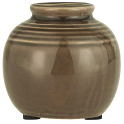 Ib Laursen Vase m/riller, krakkeleret glasur