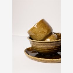 AU Maison - Sk�l, Recycled Keramik/Guld, 13x�13cm