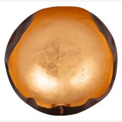 C'EST BON - Vg lysestage brndt messing look m/ bladguld :26cm.