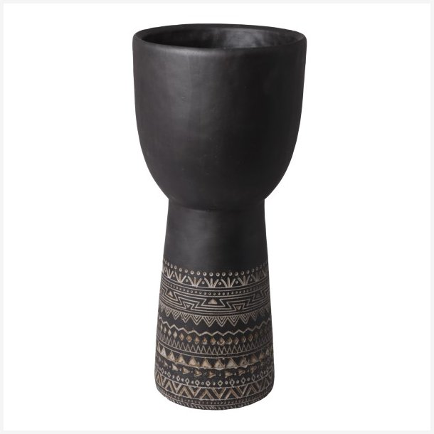  Keramik krukke/Urtepotte, antique black, H 50  23cm.