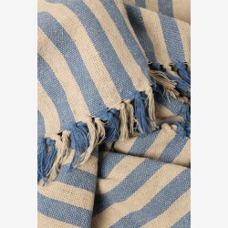 AU Maison - Throw, Stripe-Light Royal/Nature, 130x180 cm