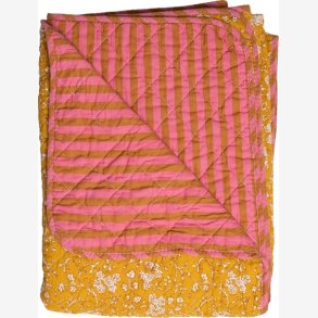 AU Maison - Quilt Ethnic Lille blomst gul/pink 140x180 cm.