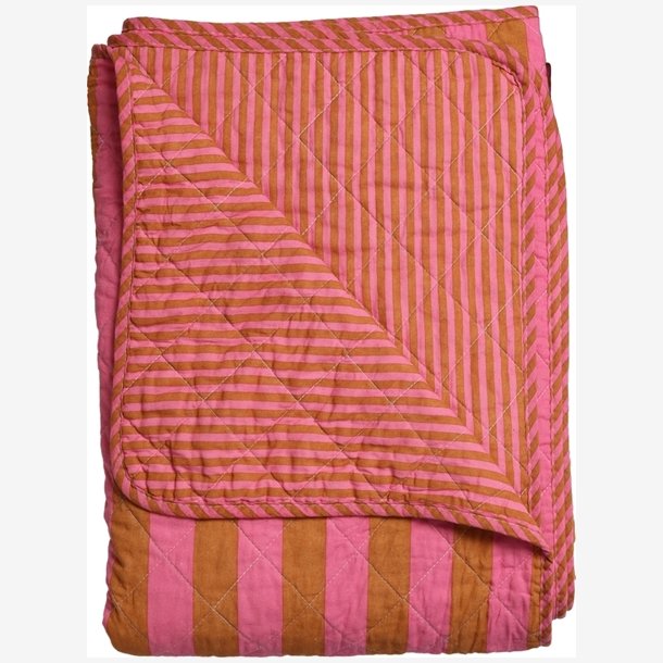 AU Maison - Quilt Ethnic B�nd pink/brun 140x180 cm.