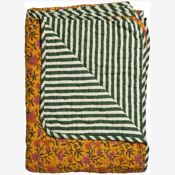 AU Maison - Quilt Ethnic Floral gul/gr�n 140x180 cm.