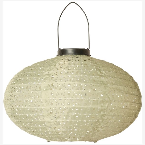 C'EST BON - Lanterne m/solar ellipse lysegr�n 33x�20 cm.