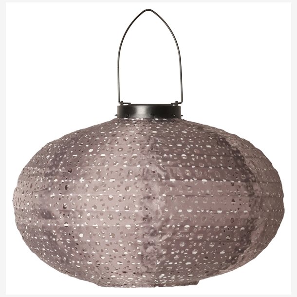 C'EST BON - Lanterne m/solar ellipse m�rk gr� 33x�20 cm.