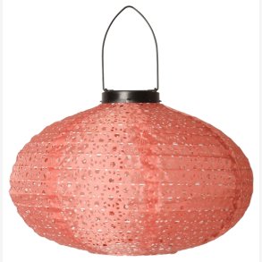 C'EST BON - Lanterne m/solar ellipse pink 33x�20 cm.