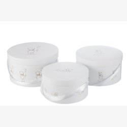 J-LINE - Kasser Runde Hvid m/bjrne motiv, flere strrelser