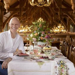 Jim Lyngvild - Hr dug Flower Garden 145x220 cm.