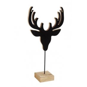 Rensdyr sort & tr H 27 B 15 cm