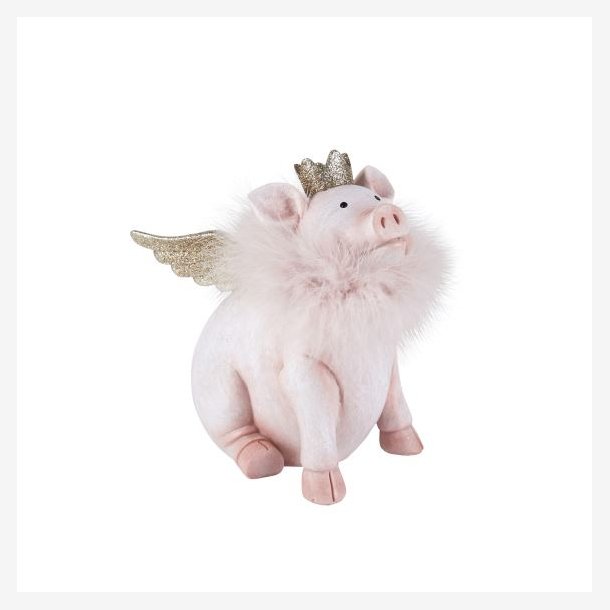 La Vida - Gris med vinger 18x15cm, Lyserd og Guld