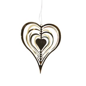 La Vida -  3D Jule hjerte ophng i metal H8,5cm, Guld
