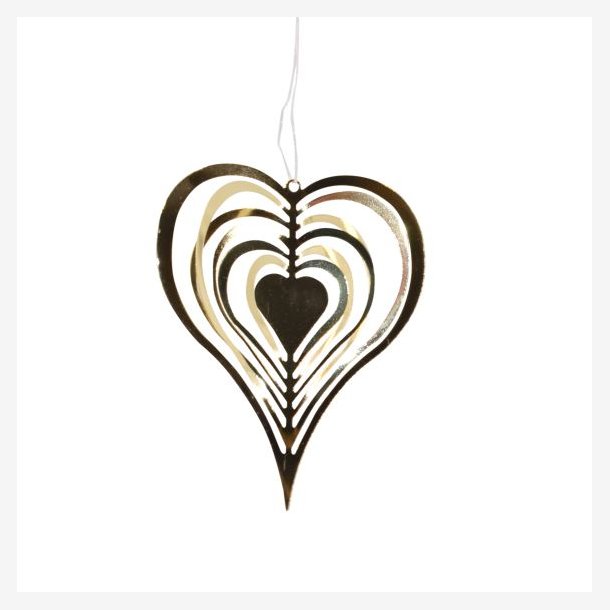 La Vida -  3D Jule hjerte ophng i metal H8,5cm, Guld