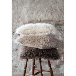 FONDACO - Pudebetrk imiteret Tibetansk Freskind 48 x 48 cm. Offwhite 