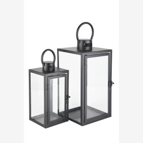 La Vida - Lanterne Nordic H: 22/30 cm. Sort Jern