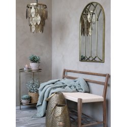 Chic Antique - Lanterne/Hurricane m/hulmnster messing look H: 60cm.