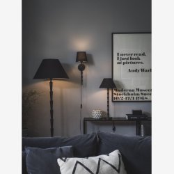 PR HOME - Chloe lampefod, mat sort, 48 cm