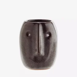 Madam Stoltz keramik vase m/ansigt petroleum