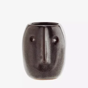 Madam Stoltz keramik vase m/ansigt petroleum