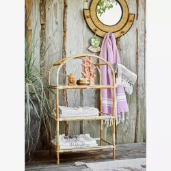 Madam Stoltz Hammam hndklde stribet off white/gr 100x180 cm. 