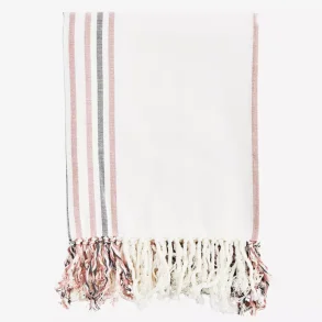 Madam Stoltz Hammam hndklde stribet off white/rosa/gr 100x180 cm. 