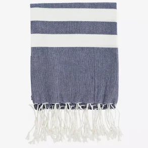 Madam Stoltz Hammam hndklde stribet bl/hvid 100x180 cm. 