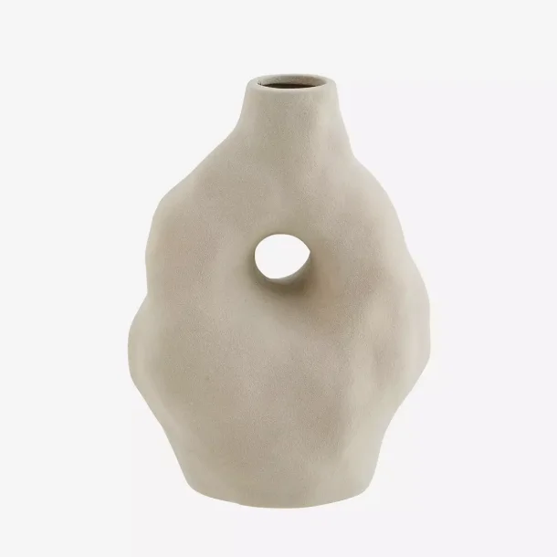 Madam Stoltz - Stentjs Vase Greige H22xB16,5xL12cm.