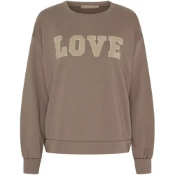 Marta Du Chateau - MdcJessa Sweatshirt - LOVE - Fango Melange Flere strs. 70% bomuld, 30% polyester