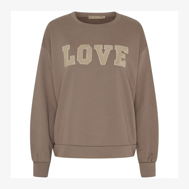 Marta Du Chateau - MdcJessa Sweatshirt - LOVE - Fango Melange Flere strs. 70% bomuld, 30% polyester