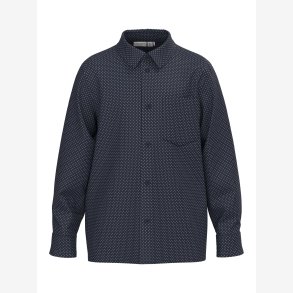 Name It - Langrmet prikket skjorte mrkebl