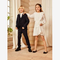 Name It - Regular fit habitbukser mrkebl