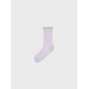 Name It - Ribstrikket strmper m/ flsekant lilla