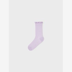 Name It - Ribstrikket strmper m/ flsekant lilla