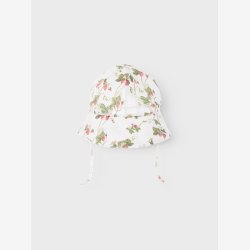 Name It - Solhat m/ jordbr print hvid