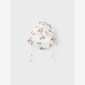 Name It - Solhat m/ jordbr print hvid