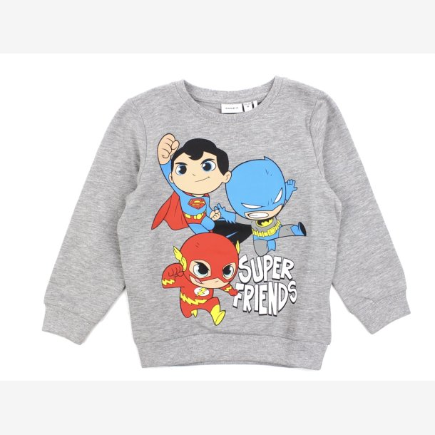 Politisk i aften døråbning Name It- Grå sweatshirt m/DC superhelte print - Name it - My Cozy House
