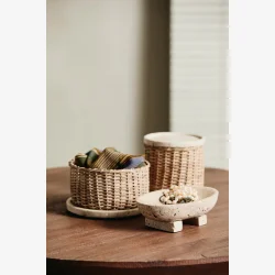 NORDAL - Arica Kurv m/l�g Natur H10.5x�11 cm.