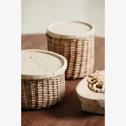 NORDAL - Arica Kurv m/l�g Natur H10.5x�11 cm.