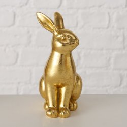 Kaninfigur i guld (leveres assorteret) Polyresin L:8 B:6 H:14 cm