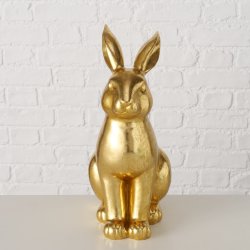 Kanin figur guld polyresin D:16,5 B:24 H:39 cm