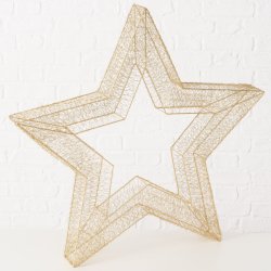 Dekorations Stjerne "Guld" H: 89 B: 94 D: 11 cm. Jern